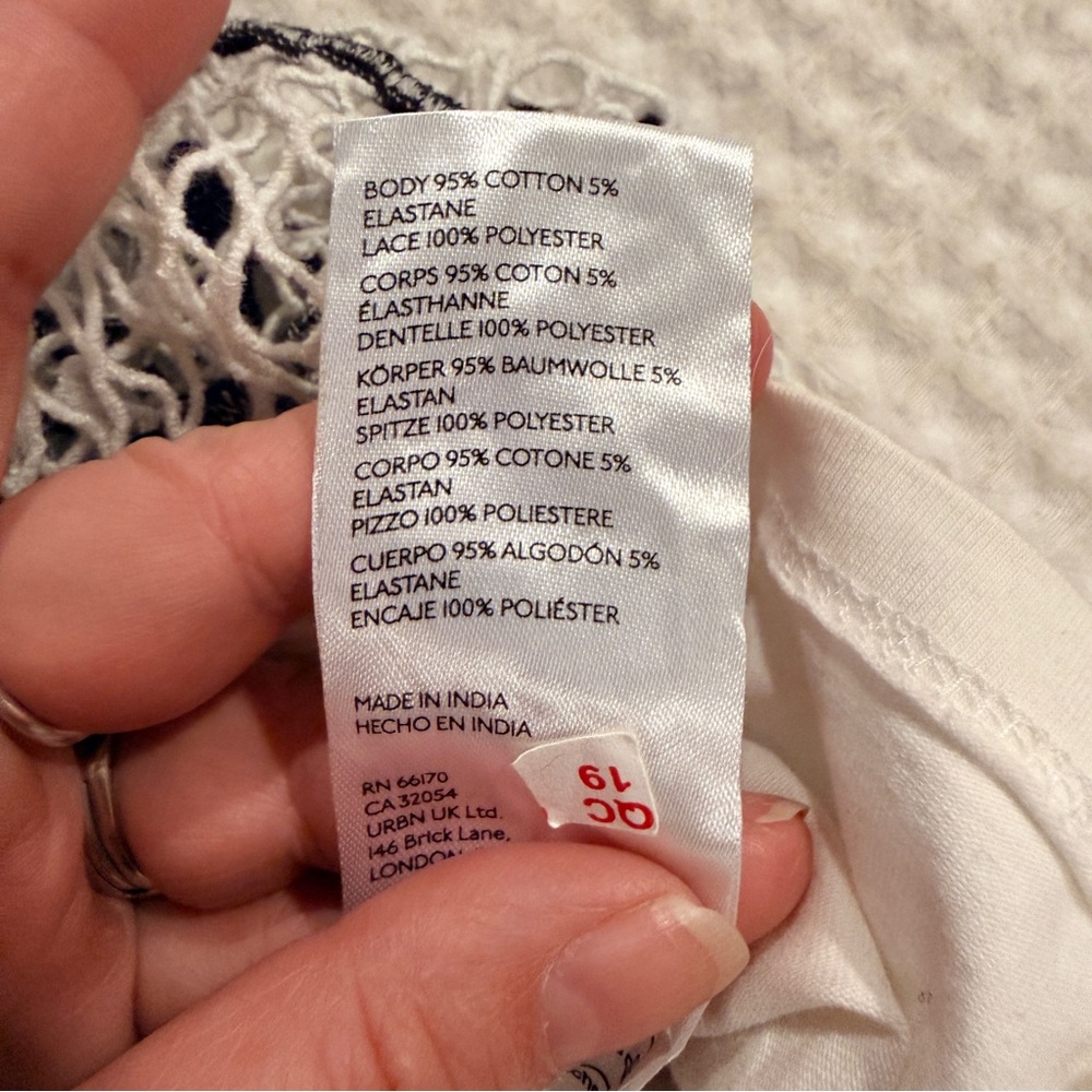 Anthropologie White and Black Crochet Ruffle Camisole - Picture 10 of 11